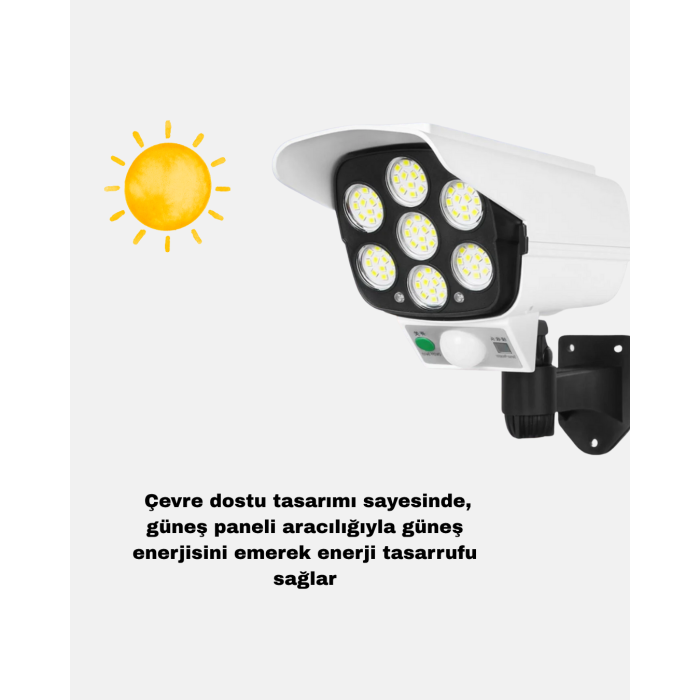 Solar Bahçe Aydınlatması Su Geçirmez IP66 PIR Sensörlü Uzun Çalışma Süreli - Lisinya