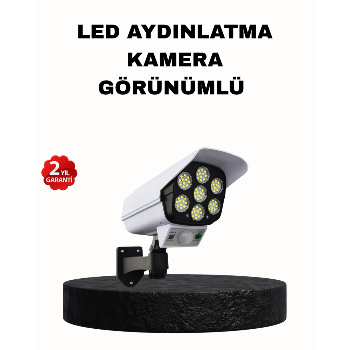 Güneş Enerjili Güvenlik Işığı Dış Mekan 5 Eksen Ayarlı ve PIR Hareket Sensörlü - Lisinya