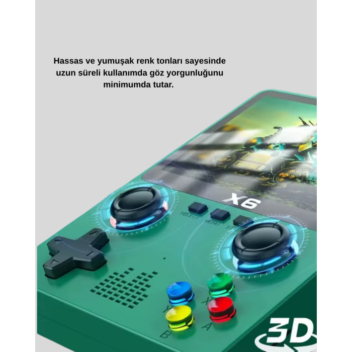 Retro Taşınabilir Konsol 3.5 IPS Ekran Ergonomik Çift LR Kontrollü - Lisinya