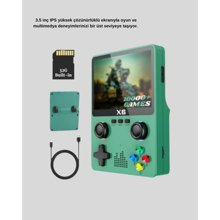 3.5 İnç IPS Ekranlı Taşınabilir Oyun Konsolu Ergonomik Çift Tetikli - Lisinya
