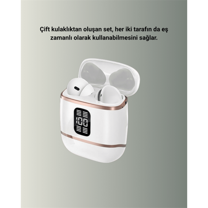 Dijital Göstergeli Bluetooth Kulakiçi Kulaklık – 4’lü Paket, Gürültü Engellemeli - Lisinya