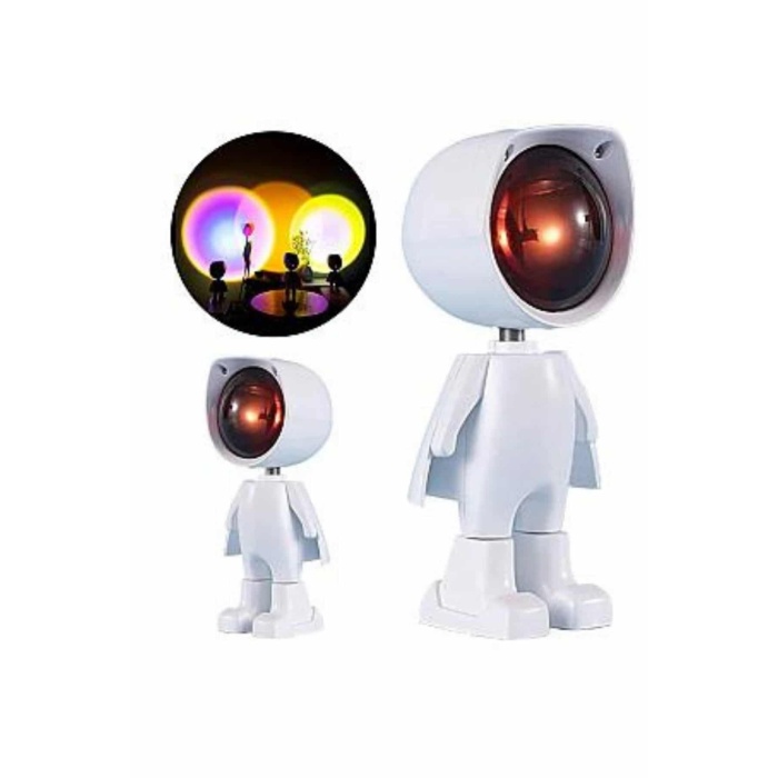 Gün Batımı Projektör Lamba Astronot Görünümlü Dekoratif Masa Lambası - Lisinya