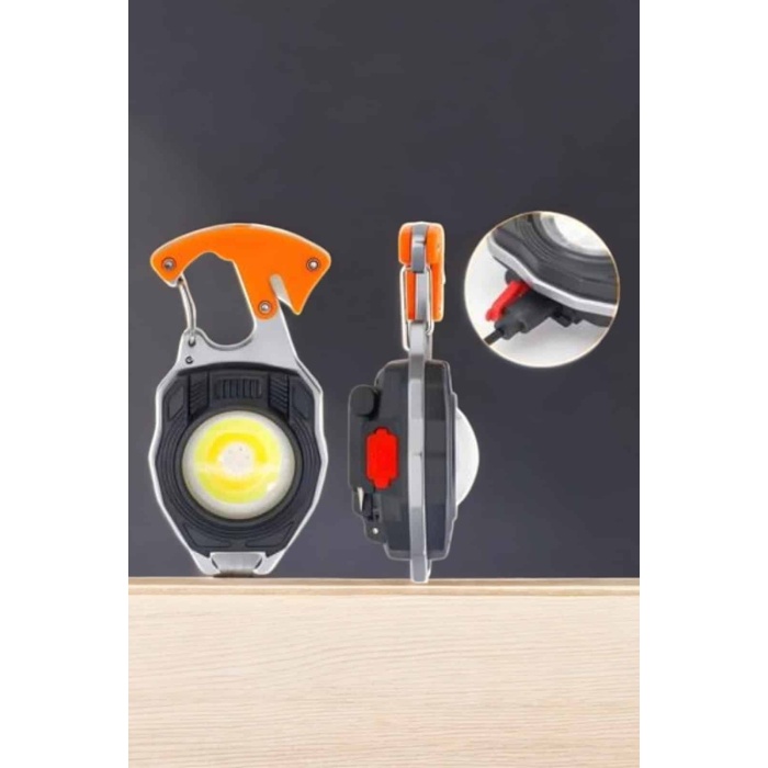 yeni nesil Kamp Feneri Çok Fonksiyonlu Fener Anahtarlık Usb Çakmaklı Cam Kırıcı Kemer Kesici Açacak - Lisinya