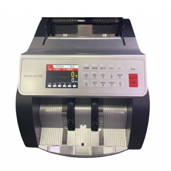 Action Ac100 Tl / Euro Kağıt Para Sayma Makinesi (Sesli Konuşma)  TL, EURO MODEL  Ürün açıklaması Özellikleri  1. Tam akıllı mod: otomatik Start, Stop ve Silme    2. Çoklu sahte algılama sensörü: UV,MG,IR,MT    3. Alarm mekanizması: sahte paralar geçtiğind