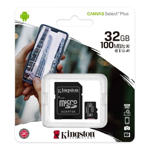 KINGSTON SDCS2/32GB 32GB microSDHC Canvas Select Plus 100R A1 C10 Card