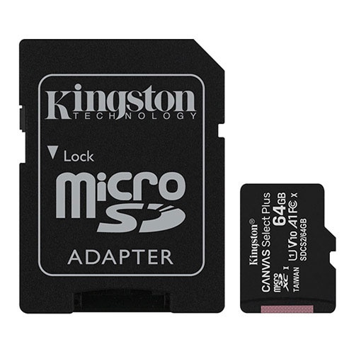 KINGSTON SDCS2/64GB 64GB microSDXC Canvas Select Plus 100R A1 C10 Card