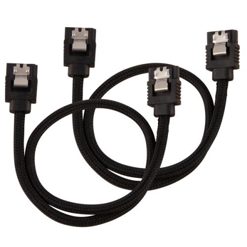 CORSAIR CC-8900248 Premium Sleeved SATA 6Gbps 30cm Cable — Black