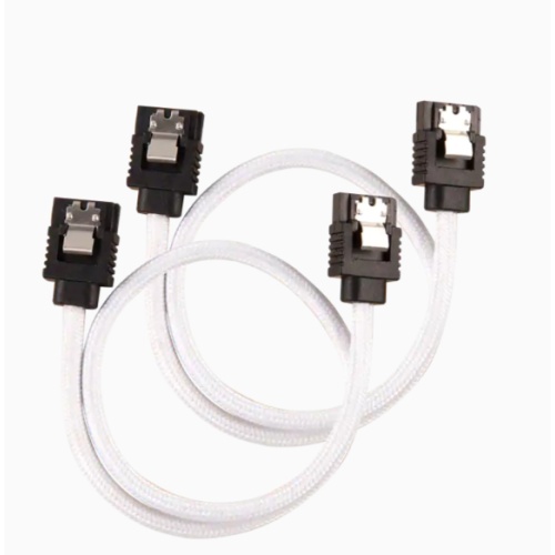 CORSAIR CC-8900248 Premium Sleeved SATA 6Gbps 30cm Cable — White