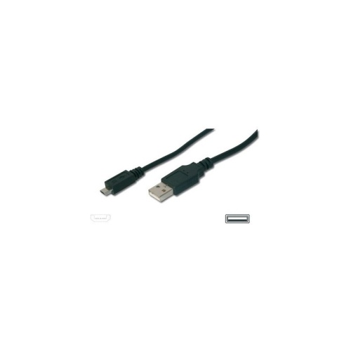 ASSMANN AK-300110-030-S USB 2.0 Bağlantı Kablosu, USB A Erkek - USB Micro B Erkek, 3 metre, AWG 28, USB 2.0 uyumlu, UL, siyah renk