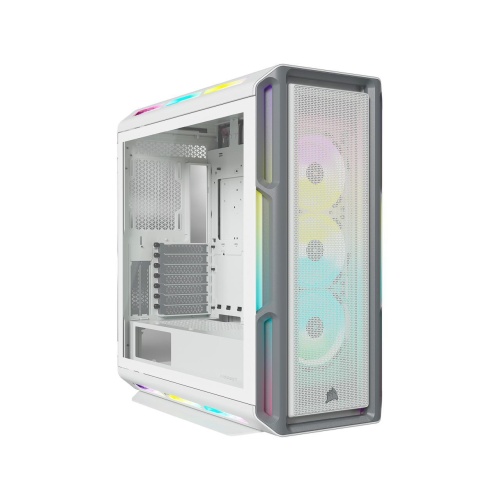 CORSAIR CASE-CC-9011231-WW iCUE 5000T RGB Tempered Glass Mid-Tower ATX PC Case — White