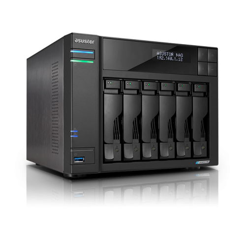 ASUSTOR AS6706T 6 SLOT TOWER NAS CELERON 2GHz QUAD 8GB DDR4 2x2.5GBE