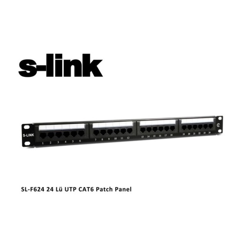 S-LINK SL-F624 19 24lü UTP CAT6 Patch Panel