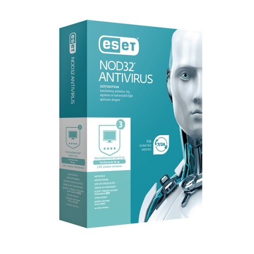 ESET  nod32 antivirüs kutu (1 yıl 3 kullanıcı) [ena3v10]