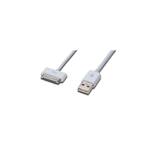 ednet  ED-31002 ednet iPod®, iPhone®, iPad® USB Veri Aktarım ve Şarj Kablosu, Apple 30pin Erkek - USB A Erkek, 1 metre, AWG 30, UL, beyaz renk