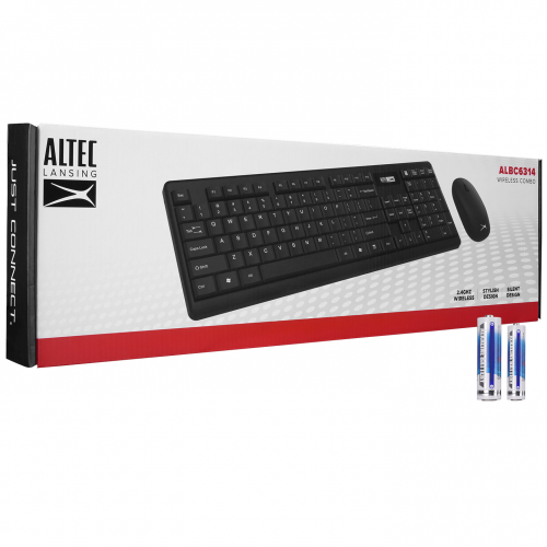 ALTEC LANSING Altec Lansing ALBC6314, Siyah, Türkçe Q, Kablosuz, Klavye+Mouse Set