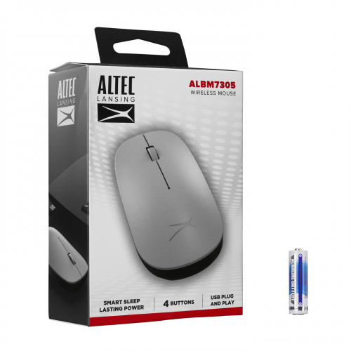 ALTEC LANSING Altec Lansing ALBM7305, Gümüş, 2.4GHz, USB,  1600DPI, Kablosuz Optik Mouse