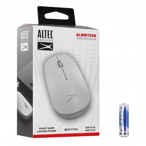 ALTEC LANSING Altec Lansing ALBM7305, Beyaz, 2.4GHz, USB,  1600DPI, Kablosuz Optik Mouse