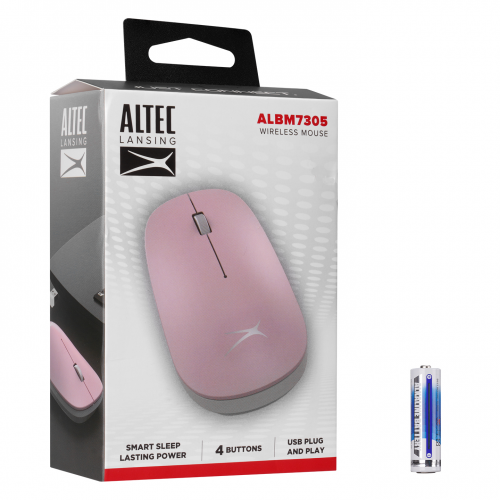 ALTEC LANSING Altec Lansing ALBM7305, Pembe, 2.4GHz, USB,  1600DPI, Kablosuz Optik Mouse