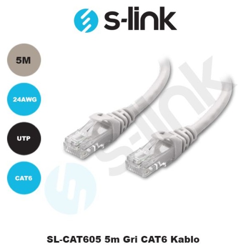 SL-CAT605 SL-CAT605 5m CAT6 Kablo GRI