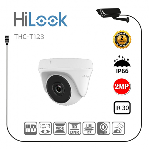 HILOOK THC-T123-M 2Mpix 30Mt Gece GÃ¶rÃ¼ÅŸÃ¼, 2,8mm Lens, Metal Kasa, Dome Kamera