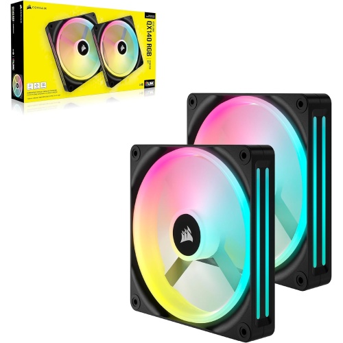 CORSAIR CORSAIR FAN - CO-9051004-WW iCUE LINK QX140 RGB 140mm PWM PC Fans Starter Kit with iCUE LINK System Hub
