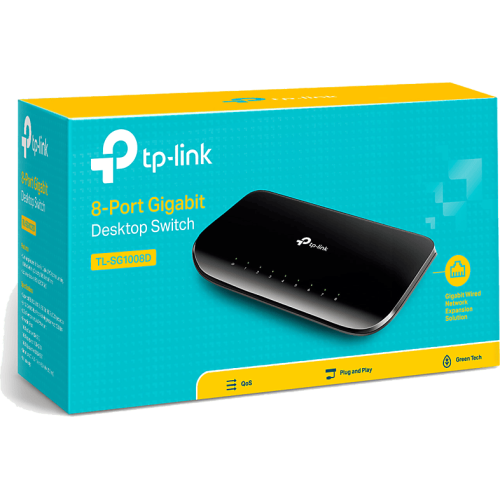 TP-LINK Tp-Link 8Port TL-SG1008D GBit Desktop Switch(BLK)