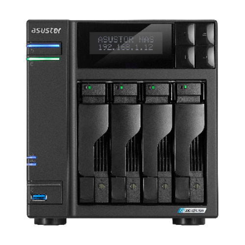 ASUSTOR AS6704T 4 SLOT TOWER NAS CELERON 2GHz QUAD 4GB DDR4 2x2.5GBE