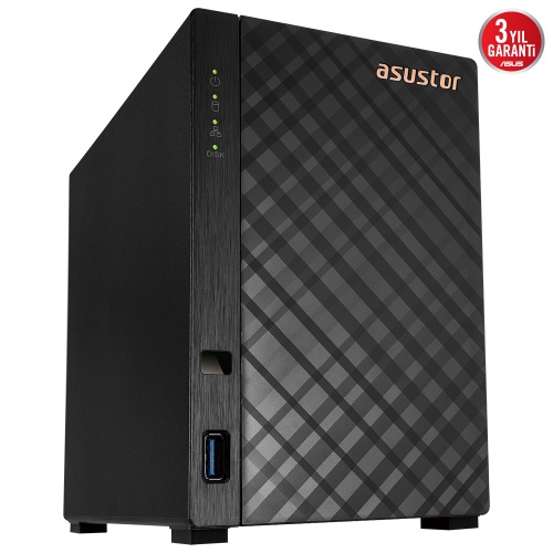 Asustor AS1102TL 2xDisk (2x22TBa Kadar) 1GB DDR4 1xGbE Nas Yedekleme Ünitesi