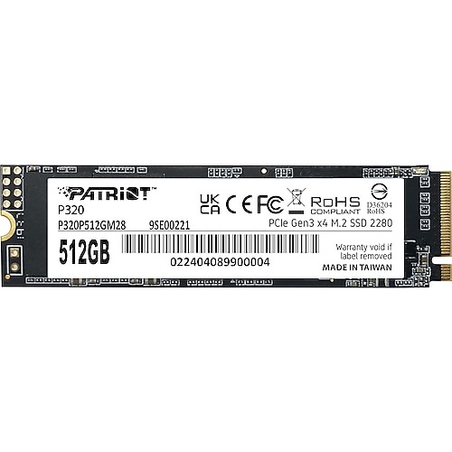 PATRIOT  P320 512GB 3000/2200MB/s NVMe M2 SSD Disk (P320P512GM28)