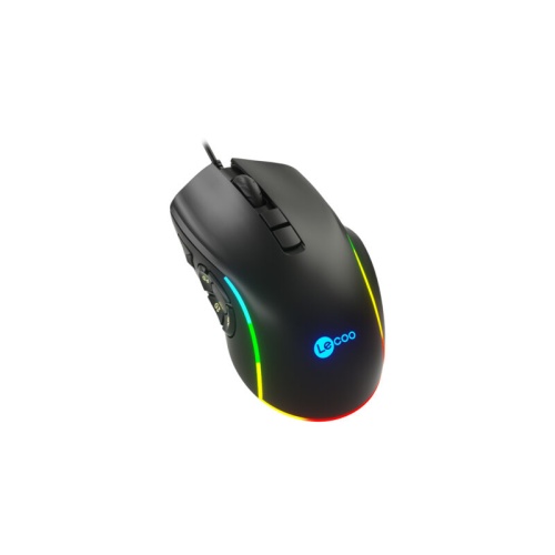 LECOO LENOVOMS140 KABLOLU RGB LED 6400DPI 10T MAKRO OYUNCU MOUSE SİYAH