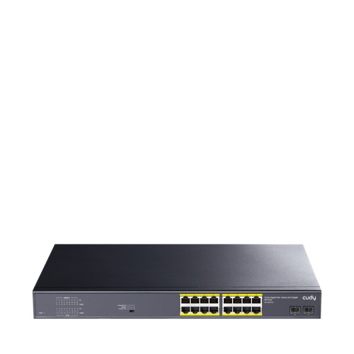 CUDY GS1020PS2 16 Port 10/100/1000Mbps 2*SFP VLAN&Extend 200W 19 Rock-Mount POE+ Ethernet Switch