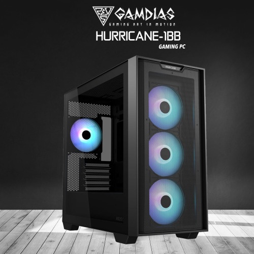 GAMDIAS GAMDIAS HURRICANE-1BB, RYZEN 7 7700X, 32Gb DDR5 Ram, 1Tb NVMe SSD, 8Gb GDDR6 RTX4060 Ekran Kartı, 750W Kasa, Free Dos GAMING PC