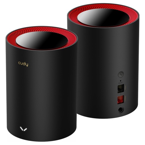 CUDY M3000 2-Pack AX3000Mbps 2.4GHz/5GHz AP/RE/WISP 2.5GE MU-MIMO Kablosuz 2li Mesh Wi-Fi 6 Sistemi