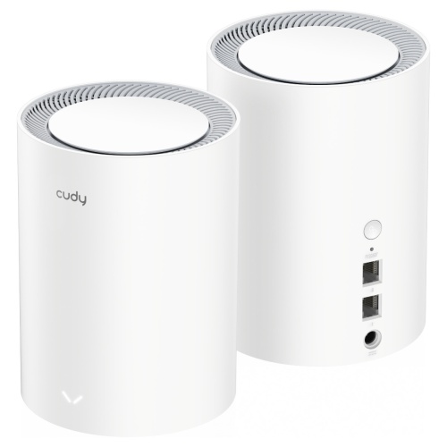 CUDY M1800 2-Pack AX1800Mbps 2.4/5GHz AP/RE/WISP Gigabit MU-MIMO Kablosuz 2li Mesh Wi-Fi 6 Sistemi