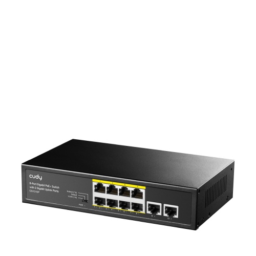 CUDY Cudy GS1010P 8 Port 10/100/1000Mbps 2*GE Uplink VLAN&Extend Mode 250m 120W POE+ Ethernet Switch