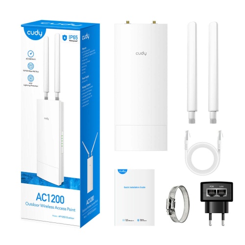 CUDY AP1200 Outdoor AC1200 2.4/5GHz 1200Mbps RE/WISP MU-MIMO Pasif PoE Dış Mekan Wi-Fi Access Point