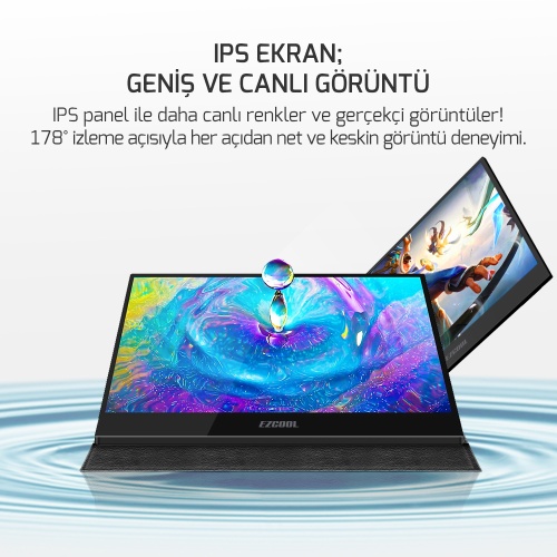 EZCOOL EZCOOL LITE E15 15,6’’ 60HZ FHD PORTABLE TAŞINABİLİR MONİTÖR (SIFIR ÖLÜ PİKSEL GARANTİLİ)