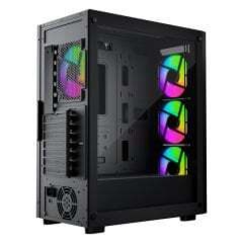 GAMEBOOSTER GameBooster RAIDER E651B 650W 80+ WHITE USB 3.0 Mesh 4*Rainbow Fanlı Mid-T E-ATX Gaming Siyah Kasa
