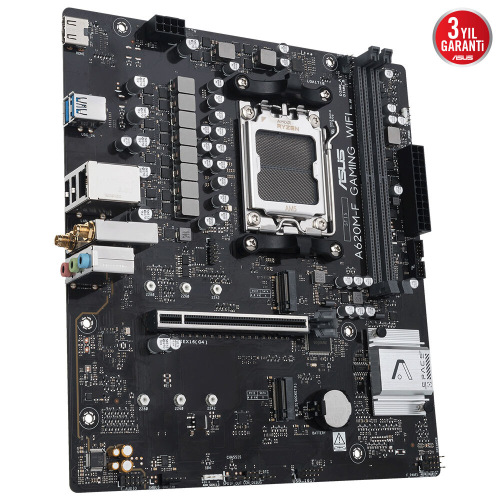 ASUS A620M-F GAMING WIFI, 2xDDR5, 2xM.2, HDMI, Wi-Fi 6E, Bluetooth v5.3, AMD Ryzen 7000 Serisi, AM5 Soket Gaming Anakart