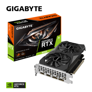 GIGABYTE GV-N3050WF2OCV2-6GD, RTX3050 WINDFORCE  OC, 6Gb, GDDR6, 96BIT, 2xHDMI, 2xDP, GAMING Ekran KARTI