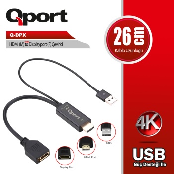 QPORT (Q-DPX) HDMI TO DISPLAY PORT CEVIRICI