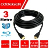 CODEGEN CPS30 3 Metre HDMI v1.4 3mt, 3D, Ağ Destekli, Altın Uçlu HDMI Kablo