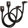 CORSAIR CC-8900278 Premium Sleeved SATA 6Gbps 30cm 90° Connector Cable — Black