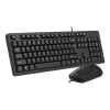 A4-TECH KR-3330, Siyah, USB Kablolu, Türkçe Q, Multimedya, Klavye Mouse Set