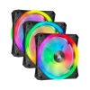 QL Series, WHITE QL120 RGB-CO-9050104-WW-120mm RGB LED Fan, Triple Pack with Lighting Node CORE