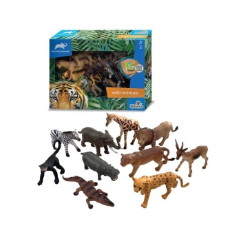 SH-D58011 Kutulu 10 Parça Vahşı Hayvan Seti