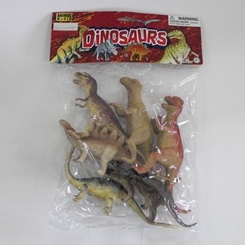 SH-9001- Poşetli 6Pcs 8 İnch  Çiftlik Hayvan ve Dinozor Set