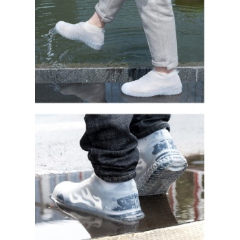 Silikon Ayakkabı Kılıfı Kaymaz Su Kir Geçirmez  M Beden Beyaz (5343)