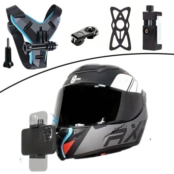 Motorsiklet Kask Önü Takılan Telefon Tutucu Aksiyon Kamerası Takılabilen Aparat (5343)