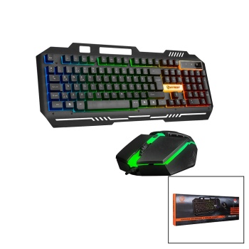 EVEREST HKM-X86 QUİN  GÖKKUŞAĞI IŞIKLI  USB KABLOLU  KLAVYE - MOUSE  SET  150CM KABLO (5343)